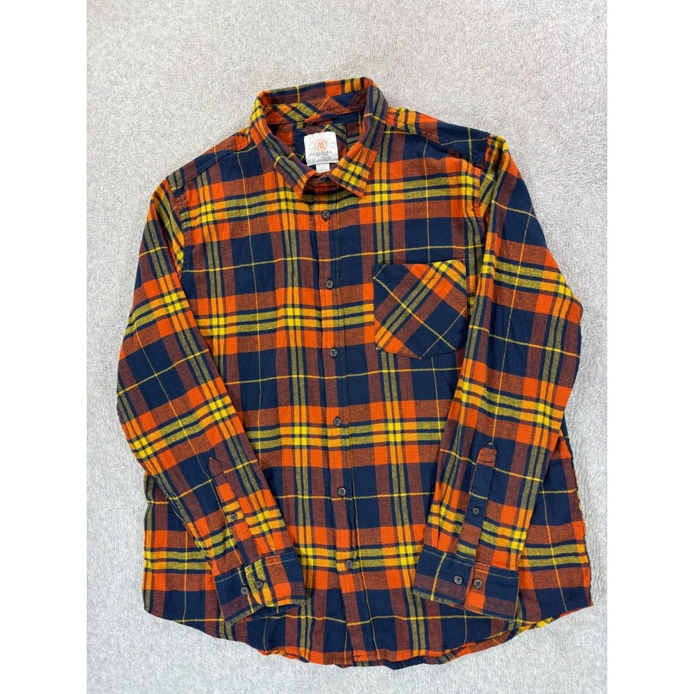Cloudveil Cotton Lumberjack Plaid Button Down Shirt (Men's 2XL) Orange